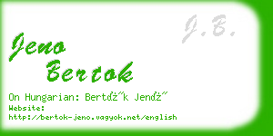 jeno bertok business card